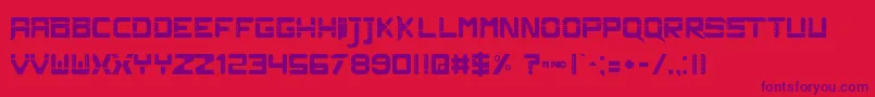 Fonte PlutoRevo – fontes roxas em um fundo vermelho