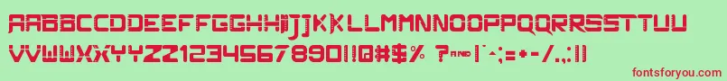 フォントPlutoRevo – 赤い文字の緑の背景