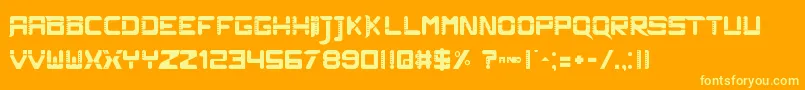 Fonte PlutoRevo – fontes amarelas em um fundo laranja