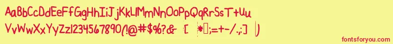 Leslie Font – Red Fonts on Yellow Background