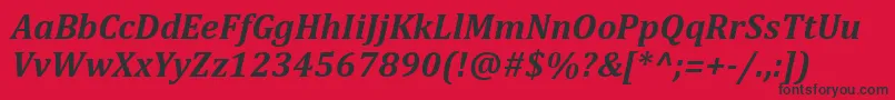 CambriaBoldItalic Font – Black Fonts on Red Background