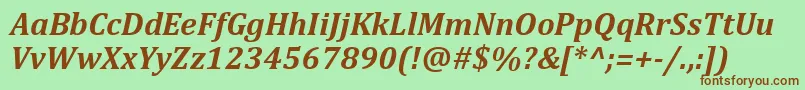 CambriaBoldItalic Font – Brown Fonts on Green Background