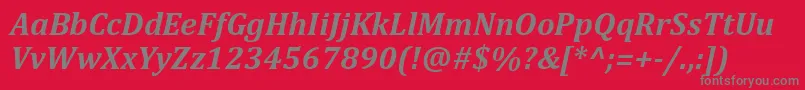 フォントCambriaBoldItalic – 赤い背景に灰色の文字