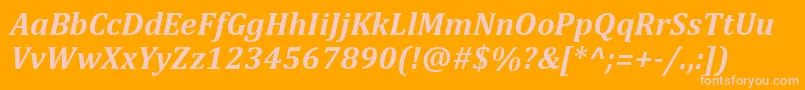 CambriaBoldItalic Font – Pink Fonts on Orange Background