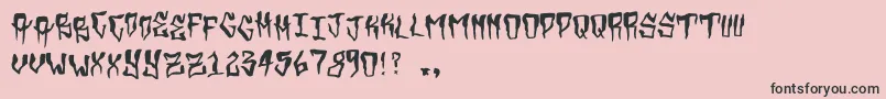 Fonte Grimey – fontes pretas em um fundo rosa