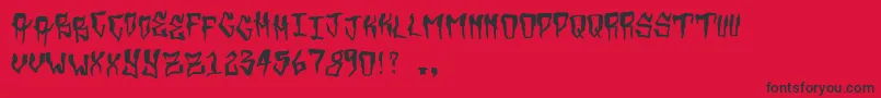Grimey Font – Black Fonts on Red Background