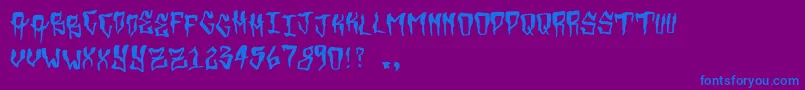 More about Grimey Font Grimey Font – Blue Fonts on Purple Background