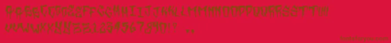 Grimey Font – Brown Fonts on Red Background