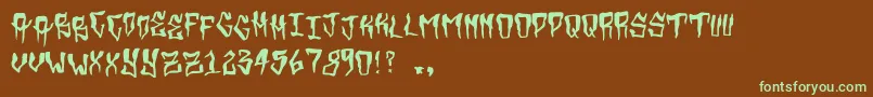 Grimey Font – Green Fonts on Brown Background