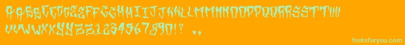 More about Grimey Font Grimey Font – Green Fonts on Orange Background