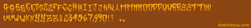 Grimey Font – Orange Fonts on Brown Background