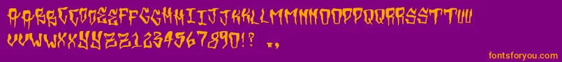 Grimey Font – Orange Fonts on Purple Background