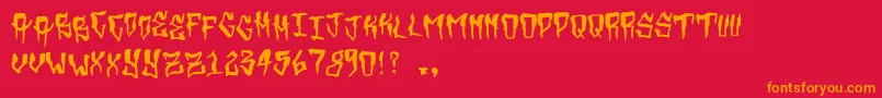 Grimey Font – Orange Fonts on Red Background
