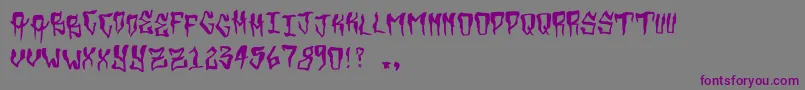 Grimey Font – Purple Fonts on Gray Background
