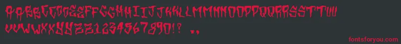 フォントGrimey – 黒い背景に赤い文字