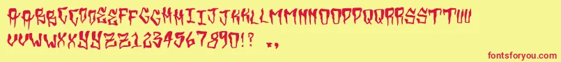 Grimey Font – Red Fonts on Yellow Background