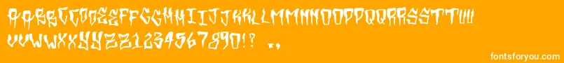 Grimey Font – White Fonts on Orange Background