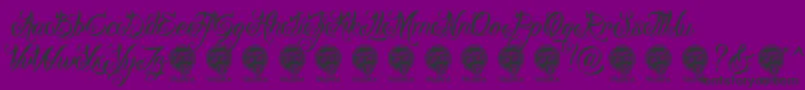 DhfMilestoneScriptDemo Font – Black Fonts on Purple Background