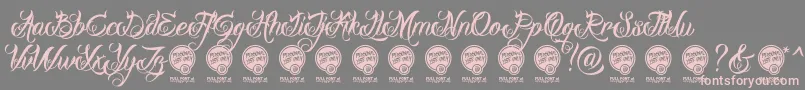 fuente DhfMilestoneScriptDemo – Fuentes Rosadas Sobre Fondo Gris