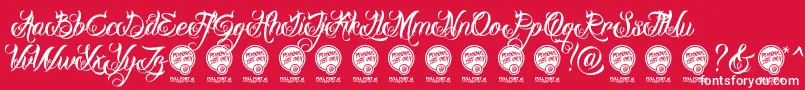DhfMilestoneScriptDemo Font – White Fonts on Red Background