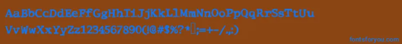 フォントComictype – 茶色の背景に青い文字