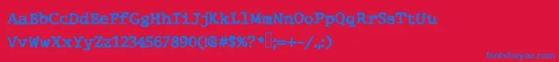 Comictype Font – Blue Fonts on Red Background