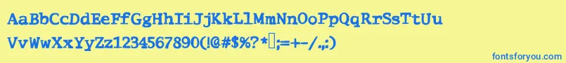 Weitere Informationen zur Comictype-Schriftart Comictype-Schriftart – Blaue Schriften auf gelbem Hintergrund
