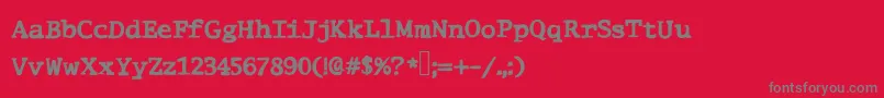 Comictype Font – Gray Fonts on Red Background