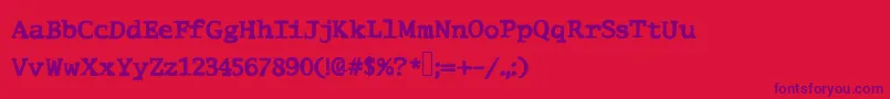 Comictype Font – Purple Fonts on Red Background
