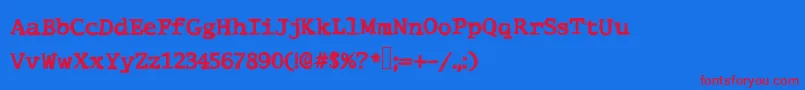 Comictype Font – Red Fonts on Blue Background