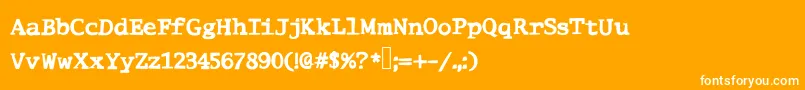 Comictype-Schriftart – Weiße Schriften auf orangefarbenem Hintergrund