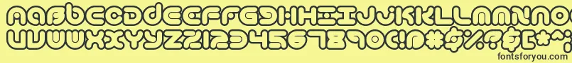 Techniqo Font – Black Fonts on Yellow Background