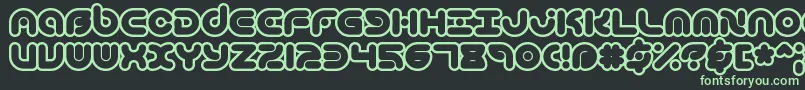 Techniqo Font – Green Fonts on Black Background