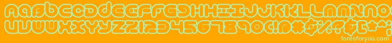 Techniqo Font – Green Fonts on Orange Background