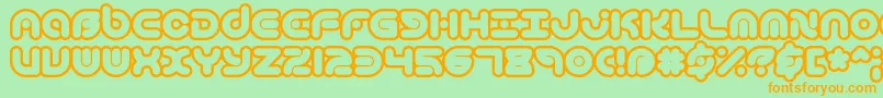 Techniqo Font – Orange Fonts on Green Background