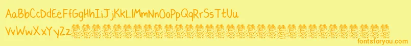 LaurencbDemo Font – Orange Fonts on Yellow Background