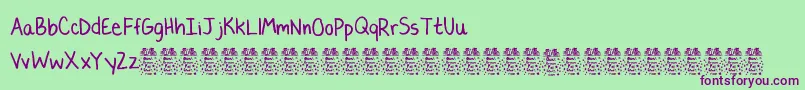 LaurencbDemo Font – Purple Fonts on Green Background