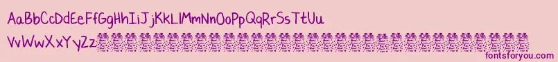 LaurencbDemo Font – Purple Fonts on Pink Background