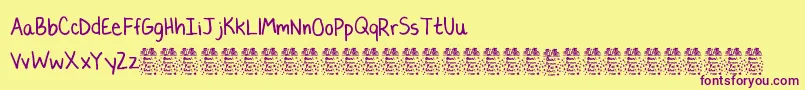 LaurencbDemo Font – Purple Fonts on Yellow Background