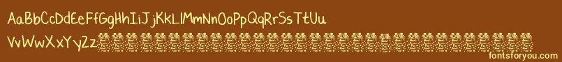 LaurencbDemo Font – Yellow Fonts on Brown Background
