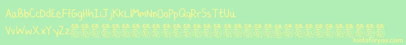 LaurencbDemo Font – Yellow Fonts on Green Background