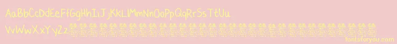 LaurencbDemo Font – Yellow Fonts on Pink Background