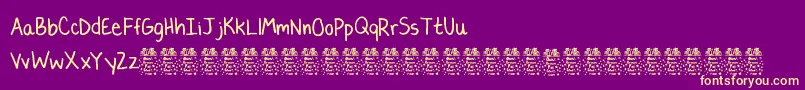 LaurencbDemo Font – Yellow Fonts on Purple Background