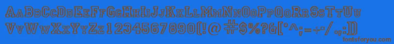 GeLetterJacket Font – Brown Fonts on Blue Background