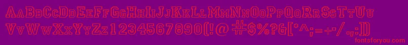 GeLetterJacket Font – Red Fonts on Purple Background