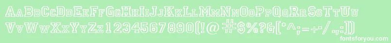 GeLetterJacket Font – White Fonts on Green Background