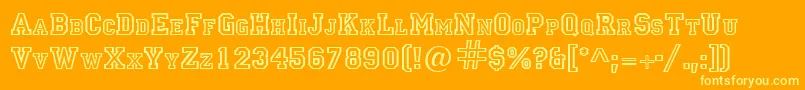 GeLetterJacket Font – Yellow Fonts on Orange Background
