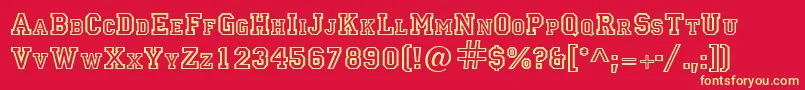 GeLetterJacket Font – Yellow Fonts on Red Background