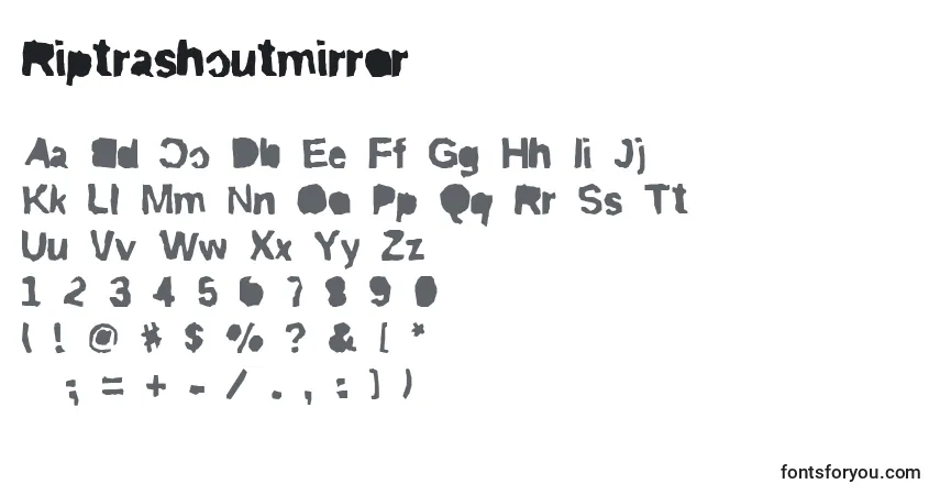 Schriftart Riptrashcutmirror – Alphabet, Zahlen, spezielle Symbole