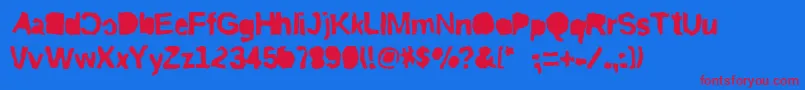 Riptrashcutmirror Font – Red Fonts on Blue Background